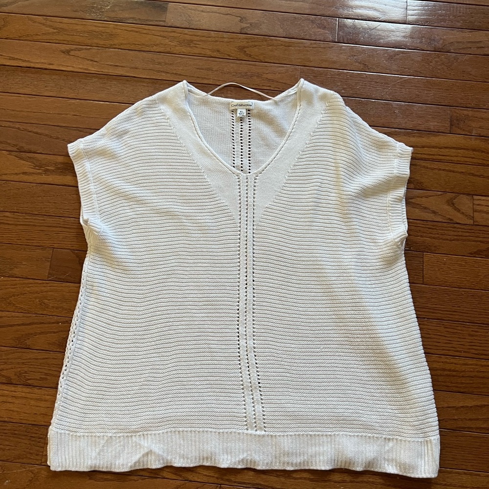 White knitted sweater